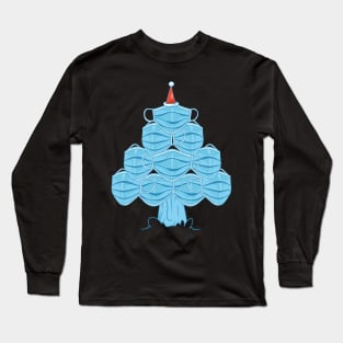 Quarantine Christmas 2020 face mask trees Long Sleeve T-Shirt